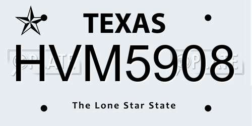 HVM5908 Texas License Plate