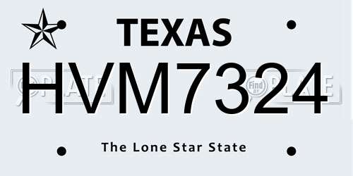 HVM7324 Texas License Plate