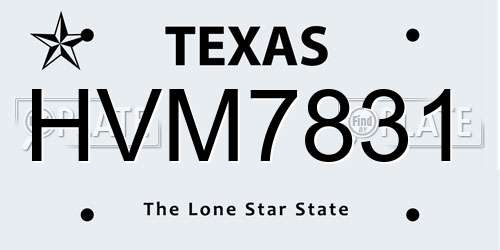 HVM7831 Texas License Plate