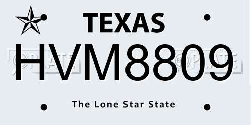 HVM8809 Texas License Plate