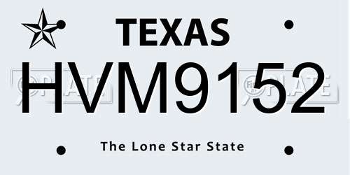 HVM9152 Texas License Plate