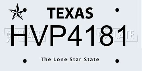 HVP4181 Texas License Plate