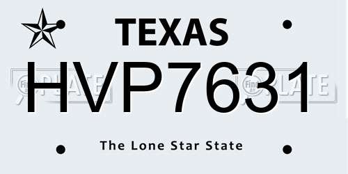 HVP7631 Texas License Plate