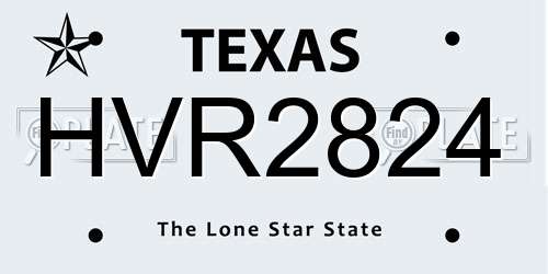 HVR2824 Texas License Plate