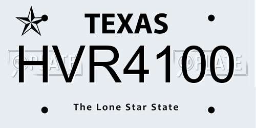 HVR4100 Texas License Plate