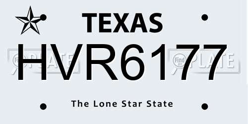 HVR6177 Texas License Plate