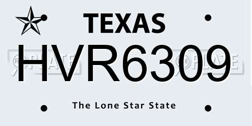 HVR6309 Texas License Plate