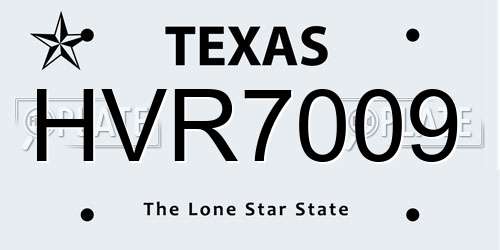 HVR7009 Texas License Plate