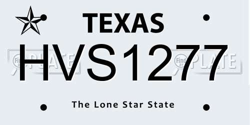 HVS1277 Texas License Plate