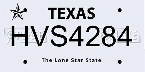 HVS4284 Texas License Plate