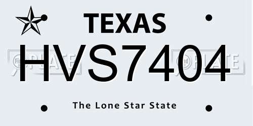 HVS7404 Texas License Plate
