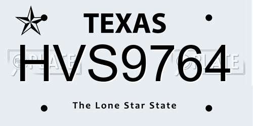 HVS9764 Texas License Plate
