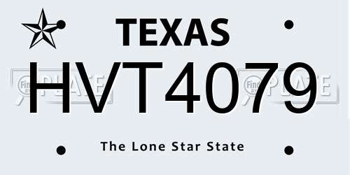 HVT4079 Texas License Plate