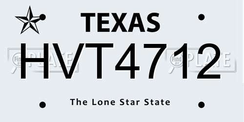 HVT4712 Texas License Plate