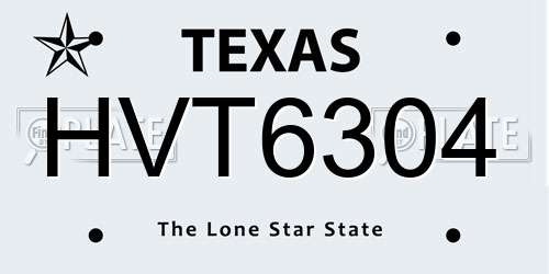 HVT6304 Texas License Plate