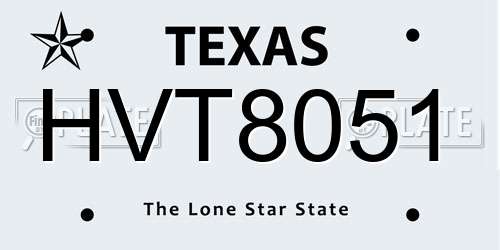 HVT8051 Texas License Plate