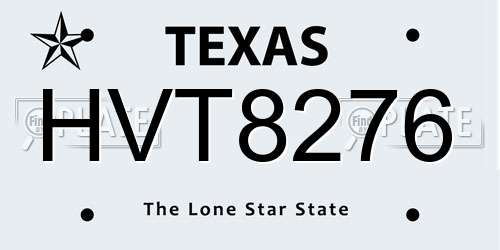 HVT8276 Texas License Plate