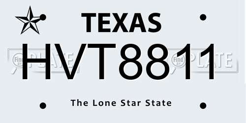HVT8811 Texas License Plate