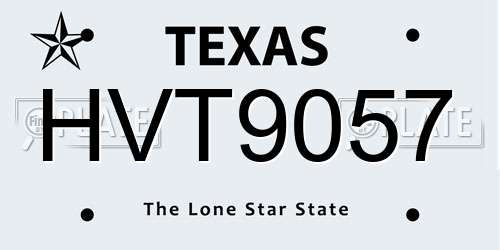 HVT9057 Texas License Plate