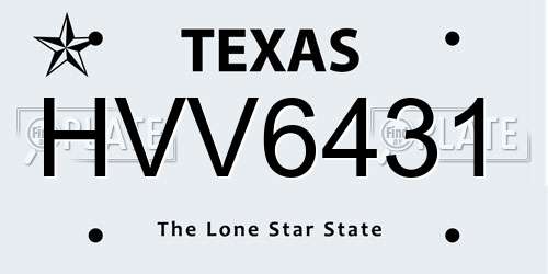 HVV6431 Texas License Plate