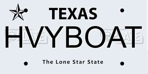 HVYBOAT Texas License Plate