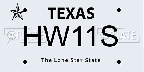 HW11S Texas License Plate