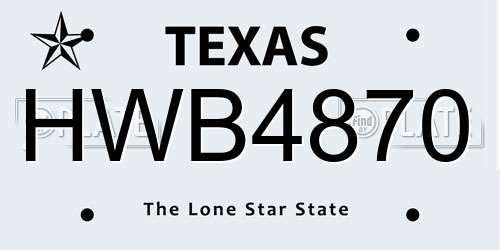 HWB4870 Texas License Plate