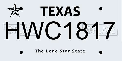 HWC1817 Texas License Plate