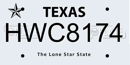 HWC8174 Texas License Plate