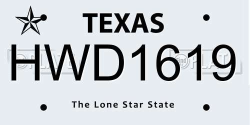 HWD1619 Texas License Plate