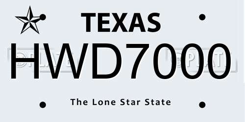 HWD7000 Texas License Plate