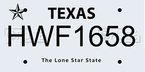 HWF1658 Texas License Plate