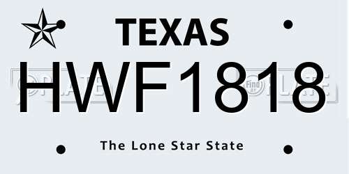 HWF1818 Texas License Plate