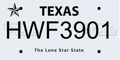 HWF3901 Texas License Plate
