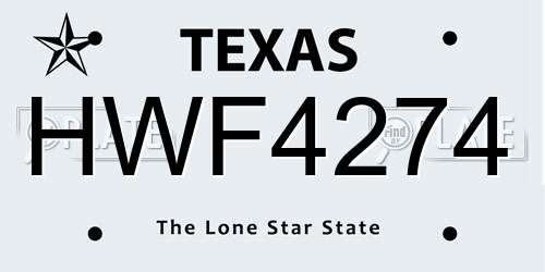 HWF4274 Texas License Plate