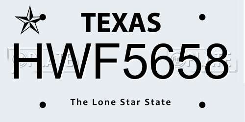 HWF5658 Texas License Plate