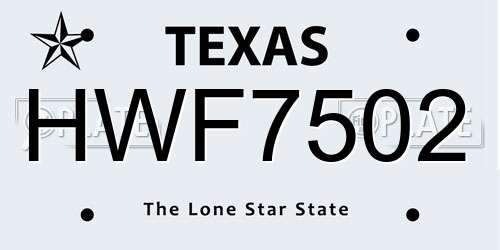 HWF7502 Texas License Plate
