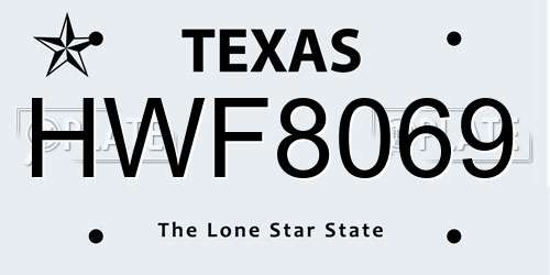 HWF8069 Texas License Plate