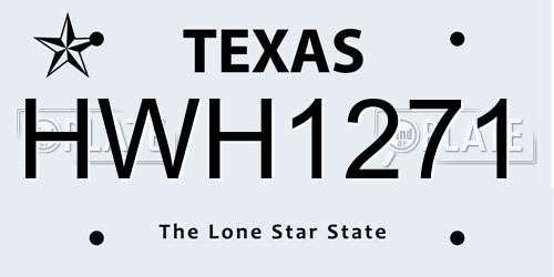 HWH1271 Texas License Plate