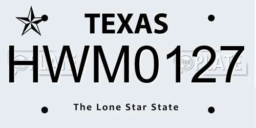 HWM0127 Texas License Plate