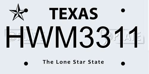 HWM3311 Texas License Plate