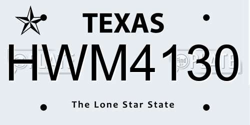 HWM4130 Texas License Plate