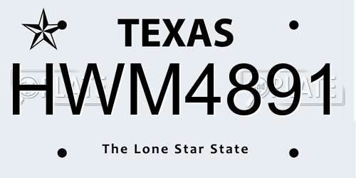 HWM4891 Texas License Plate