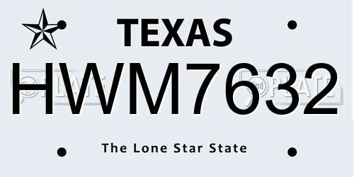 HWM7632 Texas License Plate