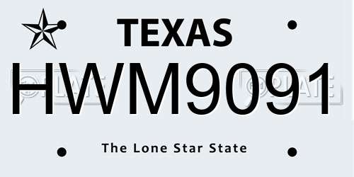 HWM9091 Texas License Plate