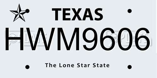 HWM9606 Texas License Plate