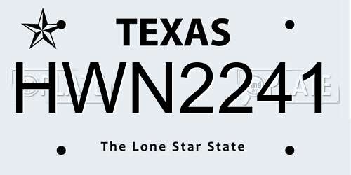 HWN2241 Texas License Plate