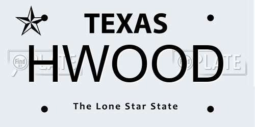 HWOOD Texas License Plate