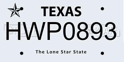 HWP0893 Texas License Plate