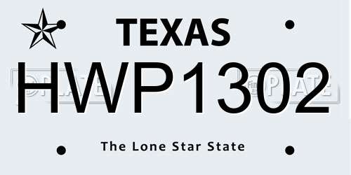 HWP1302 Texas License Plate